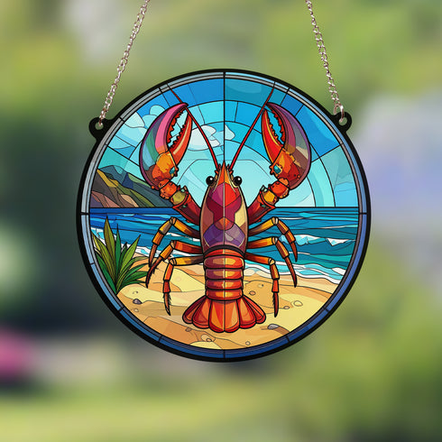 Lobster Stained Glass Effect Suncatcher